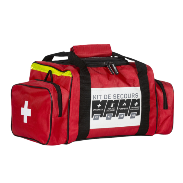 Sac 'Trauma' multipoches - Rouge - Noir - Bleu  (30.5x30.5x58.5cm)