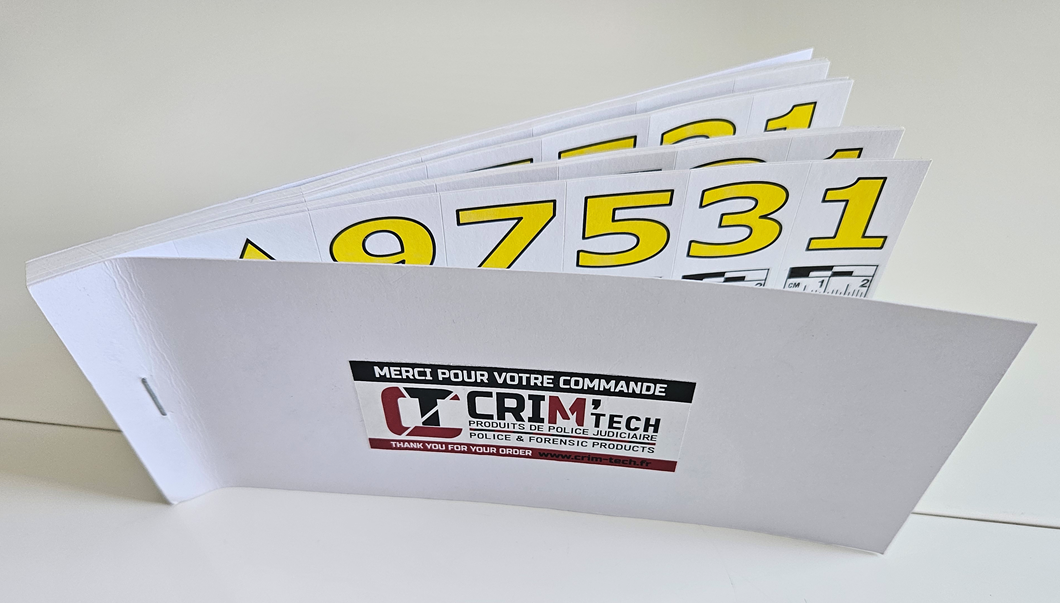 Carnet de chiffres adhésifs jaunes + Nord / avec réglets de 2cm – Image 4