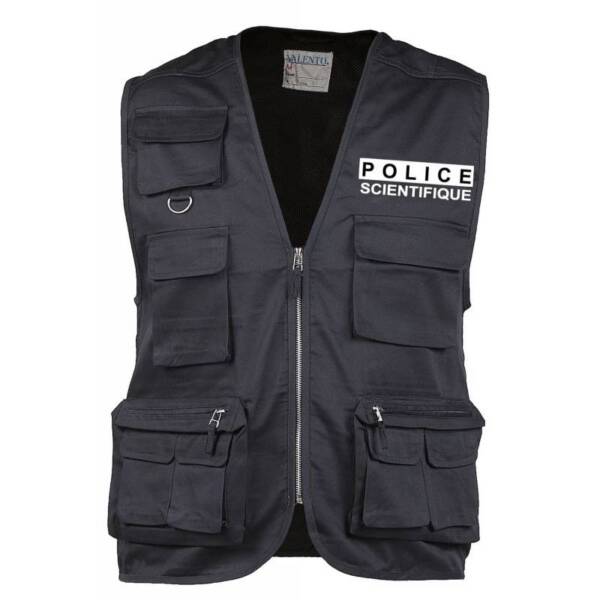 Gilet Mutlipoches "Police Scientifique" - Taille XL