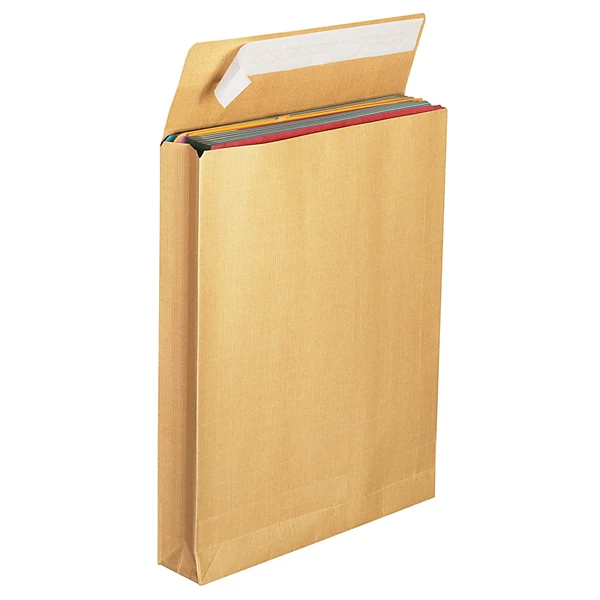 Enveloppes krafts marron format C5 (16.2X22.9 avec soufflet de 3cm) sans fenêtre (X50) – Image 3