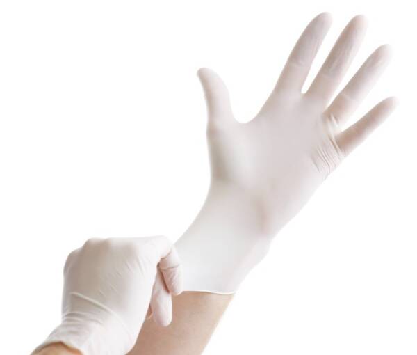 Gants Latex non poudrés blancs (boite de 100)