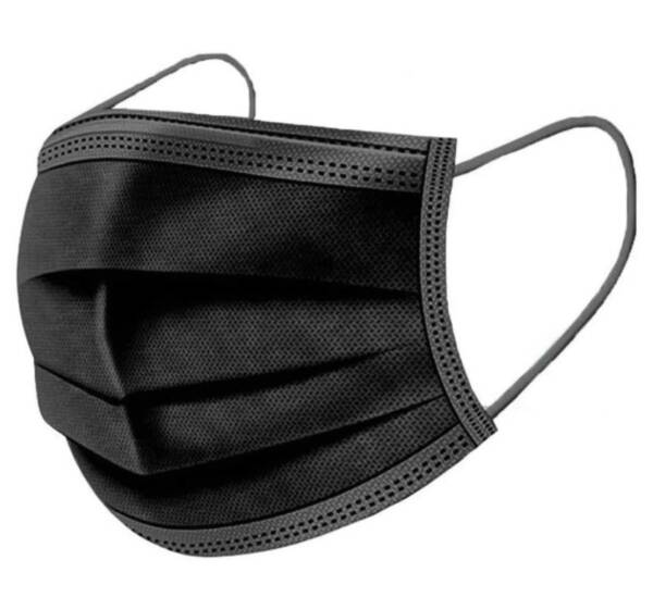 Masques chirurgicaux NOIRS Type IIR (3 épaisseurs) x50