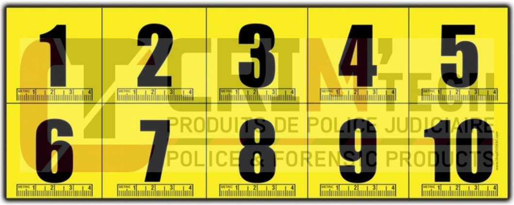 Carnet jaune de chiffres 1 à 10 + règle de 4cm (x20planches)