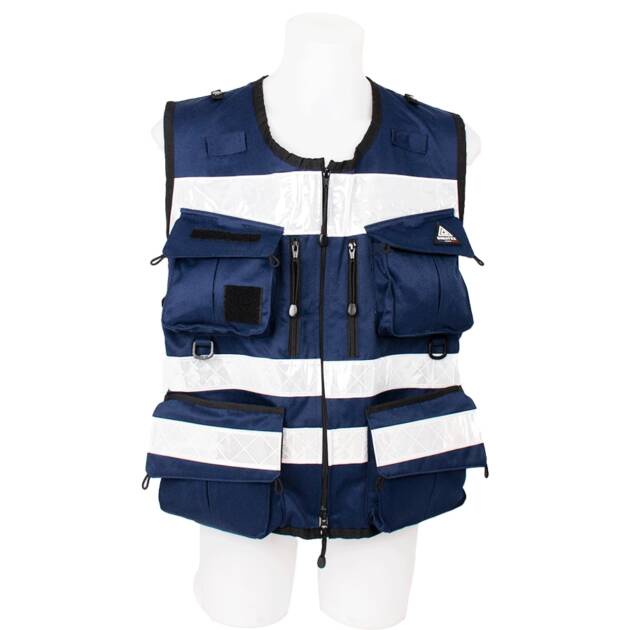 Gilet d'intervention multipoches à bandes T. L/XL