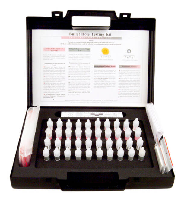Kit d'examination d'impact de balles - Plomb et Cuivre (40 ampoules)