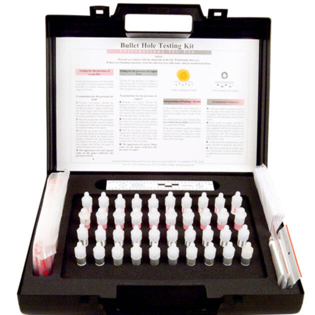 Kit d'examination d'impact de balles - Plomb et Cuivre (40 ampoules)