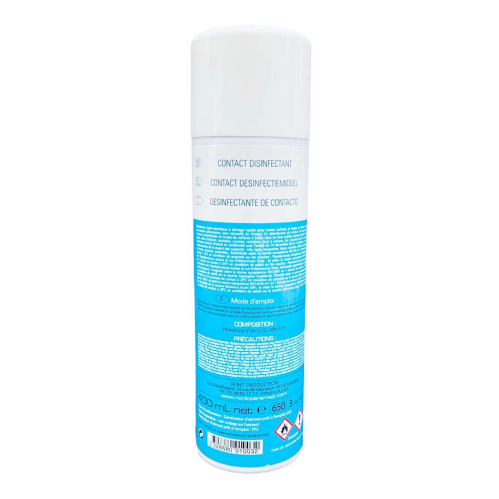 Spray Désinfectant de Contact Multi-Surfaces - 400ml- RONT – Image 2