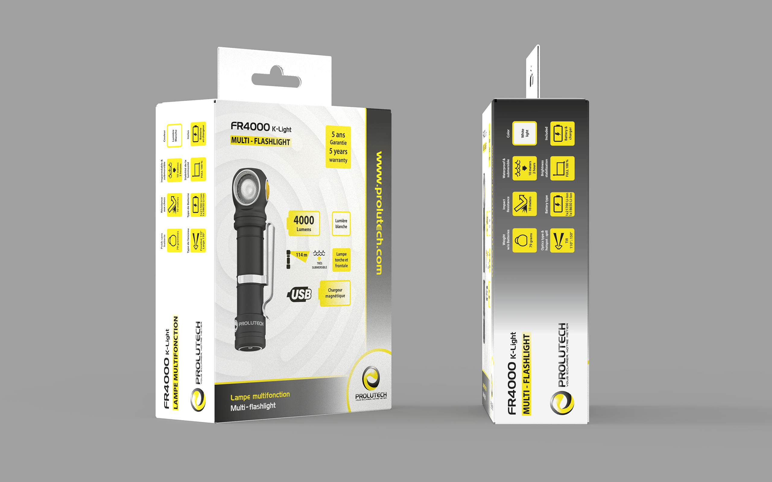 Lampe torche LED coudée 4000 Lumens - Rechargeable - 10 fonctions – Image 2