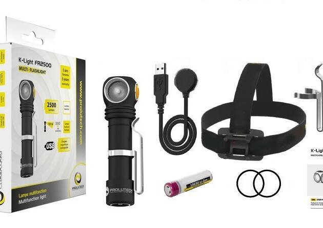 Lampe torche LED 2500Lm rechargeable 12 fonctions