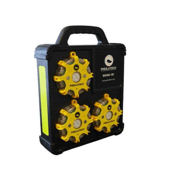 Valises de 6 balises - LED 3 couleurs rechargeables