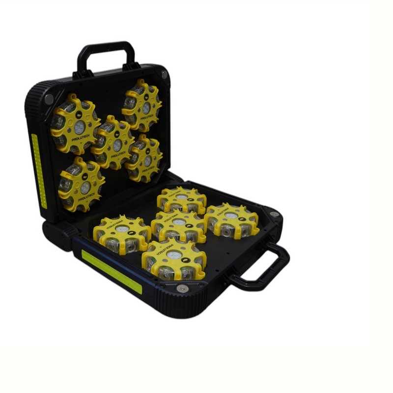 Valises de 10 balises - LED 3 couleurs rechargeables