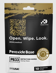 Lingettes de détection de Traces d'explosifs à base de Peroxide X 10 / Trace Eye-D