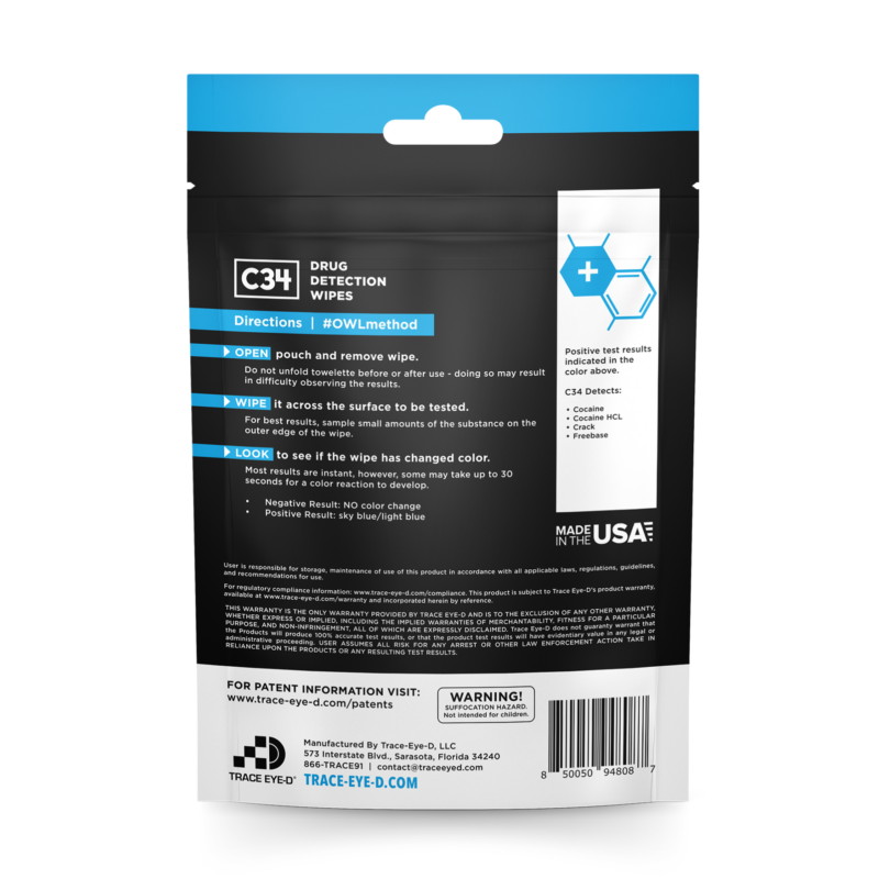 Lingettes de détection de Traces de Cocaïne X 10 / Trace Eye-D – Image 4