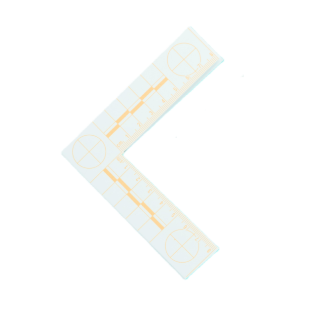 Equerre plastique fluorescente - 8X8cm - Orange - Verte