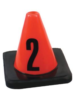 Cônes Oranges de 1 à 16 - Plastique épais - 15cm