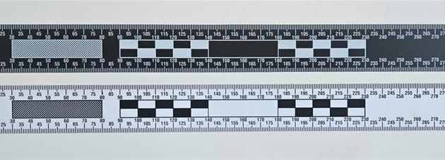 Réglets vinyles Noirs / Blancs - 30cm (lot de 4) - millimétrés - souples