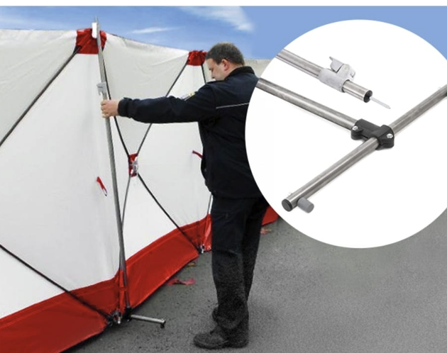 Lot de 3 pieds aluminium pour Ecran de protection 4 panneaux de 180cmX180cm - livrés avec sac de transport